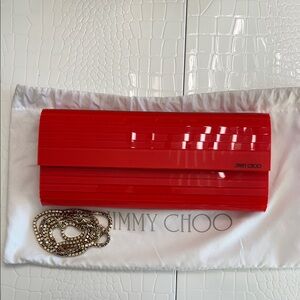 Jimmy Choo Glossy Red Clutch